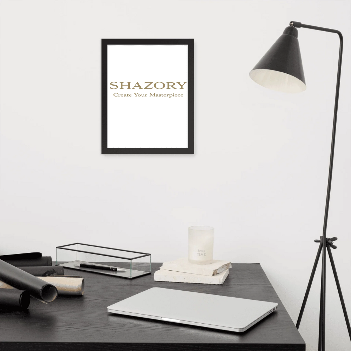 Custom premium luster framed poster with personalized photo or design from Shazory