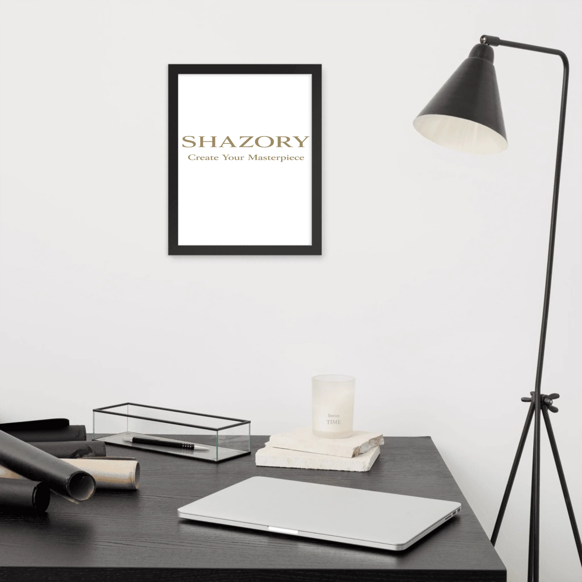 Custom premium luster framed poster with personalized photo or design from Shazory
