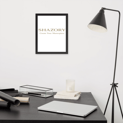 Custom premium luster framed poster with personalized photo or design from Shazory