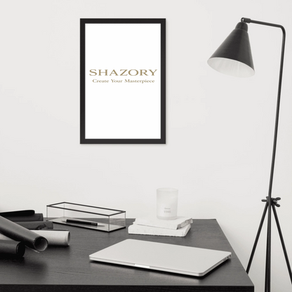 Front view of personalized premium luster framed poster — framed poster for everyday wall display