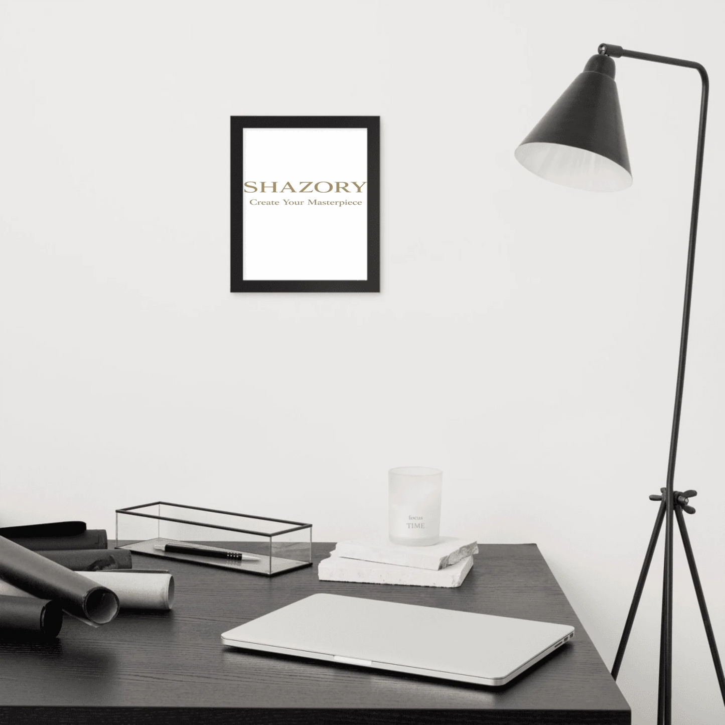 Alternate angle of custom premium luster framed poster — personalized design with framed poster