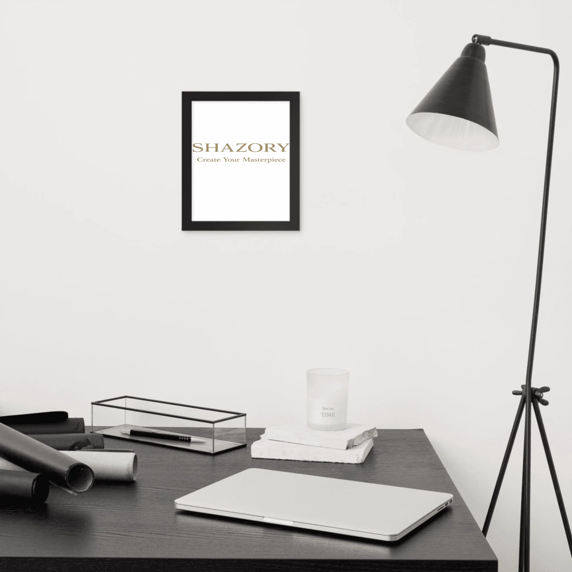 Alternate angle of custom premium luster framed poster — personalized design with framed poster