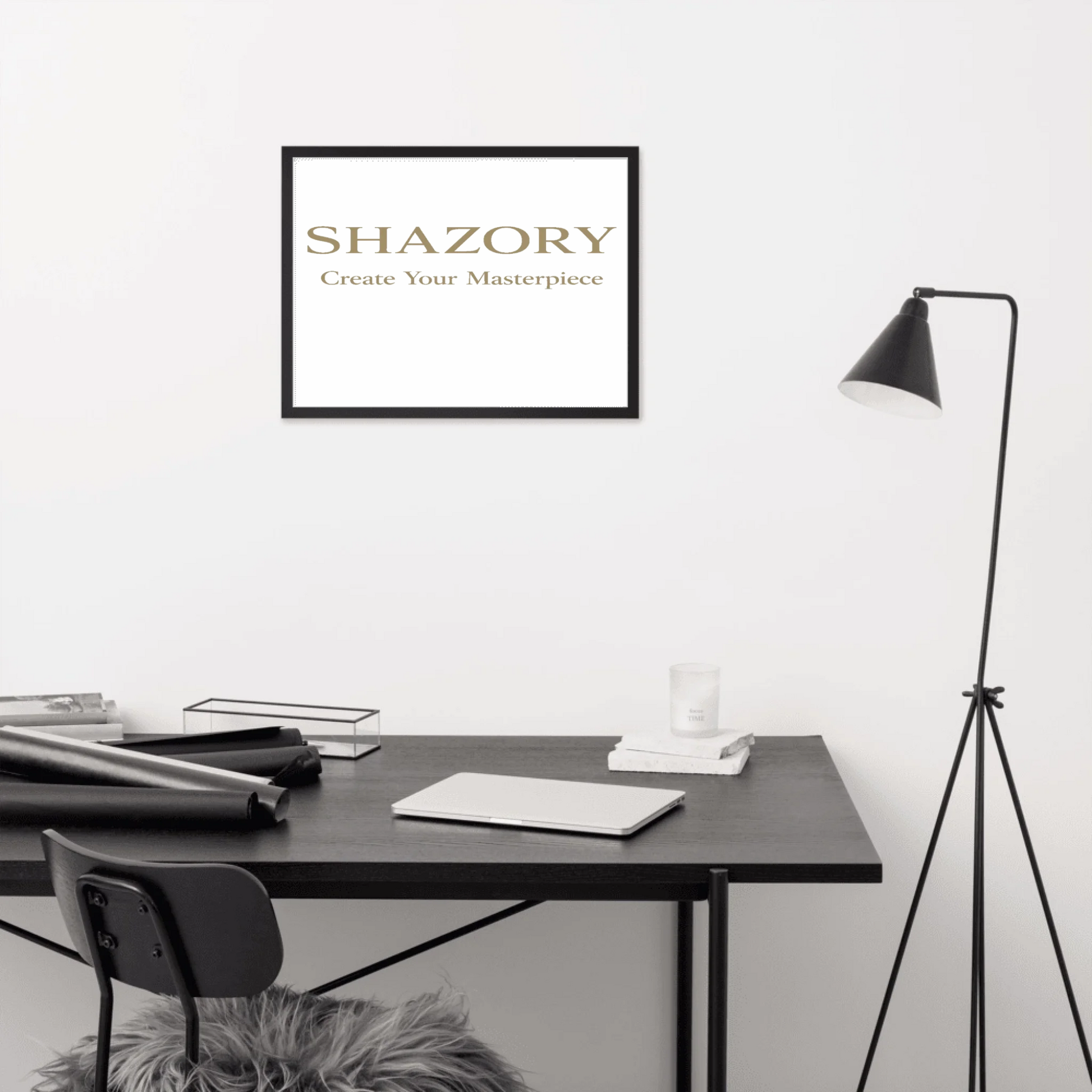 Custom premium luster framed poster shown in use — framed poster made for the gallery wall