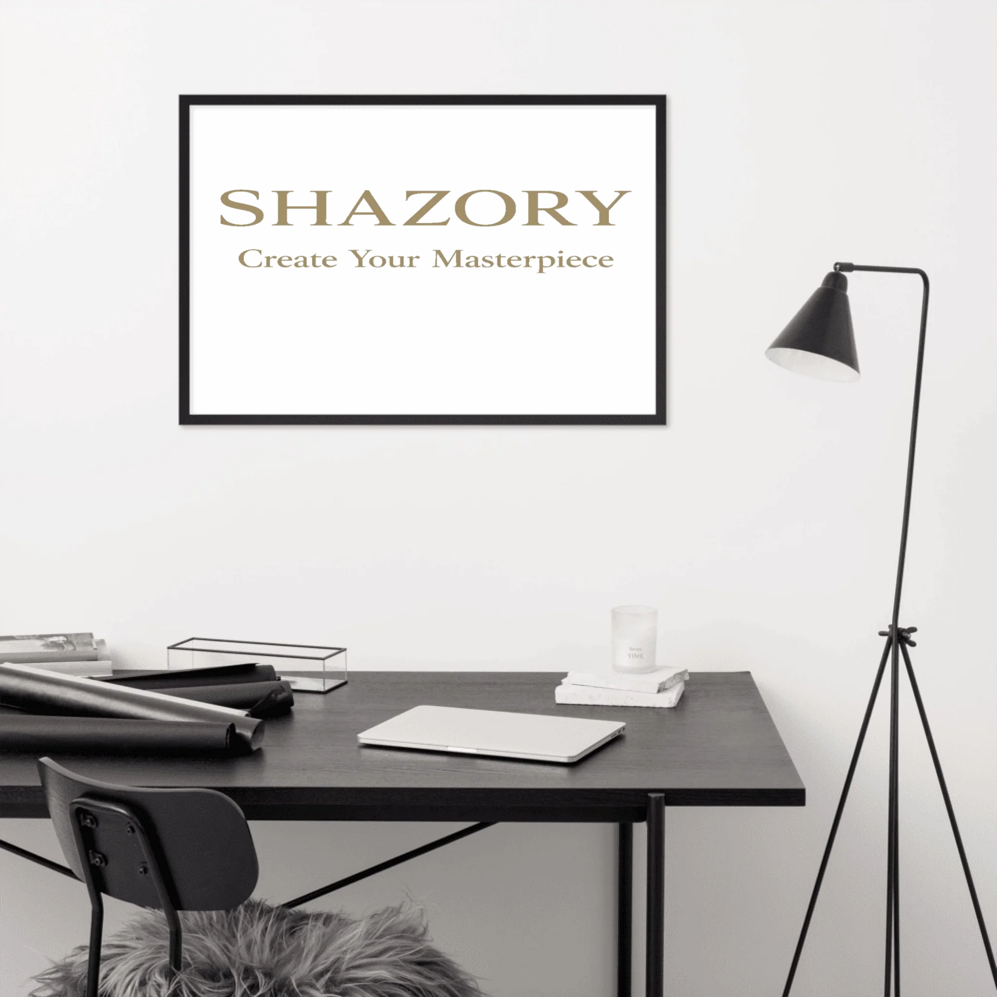 Made-to-order Shazory premium luster framed poster — personalized framed poster gift