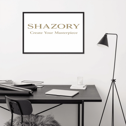 Made-to-order Shazory premium luster framed poster — personalized framed poster gift