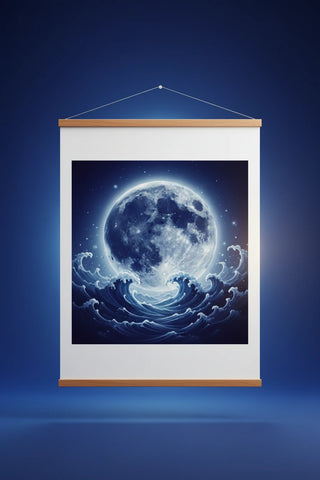Custom enhanced matte poster with wooden hanger and personalized photo or design from Shazory