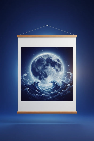 Custom enhanced matte poster with wooden hanger and personalized photo or design from Shazory