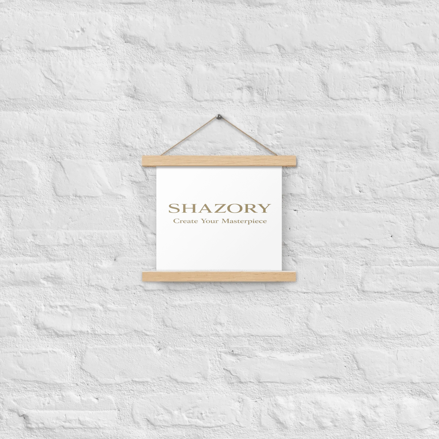 Lifestyle styling of personalized enhanced matte poster with hanger — hanger poster ready for the wall