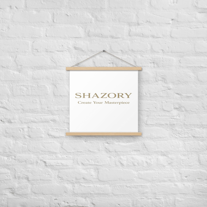 Detail texture macro of custom enhanced matte poster with hanger — premium hanger poster finish