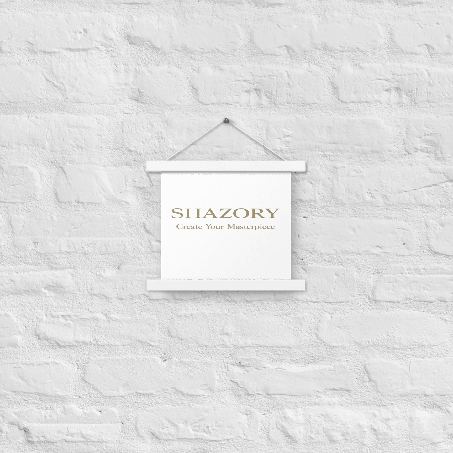 Custom enhanced matte poster with hanger shown in use — hanger poster made for the gallery wall