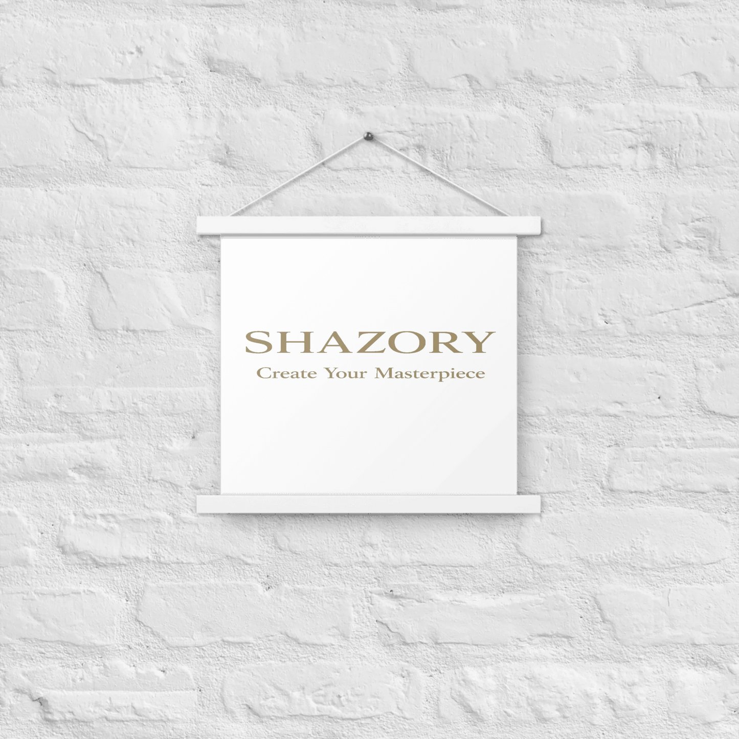 Personalized enhanced matte poster with hanger in alternate color — Oak or White wood hanger option
