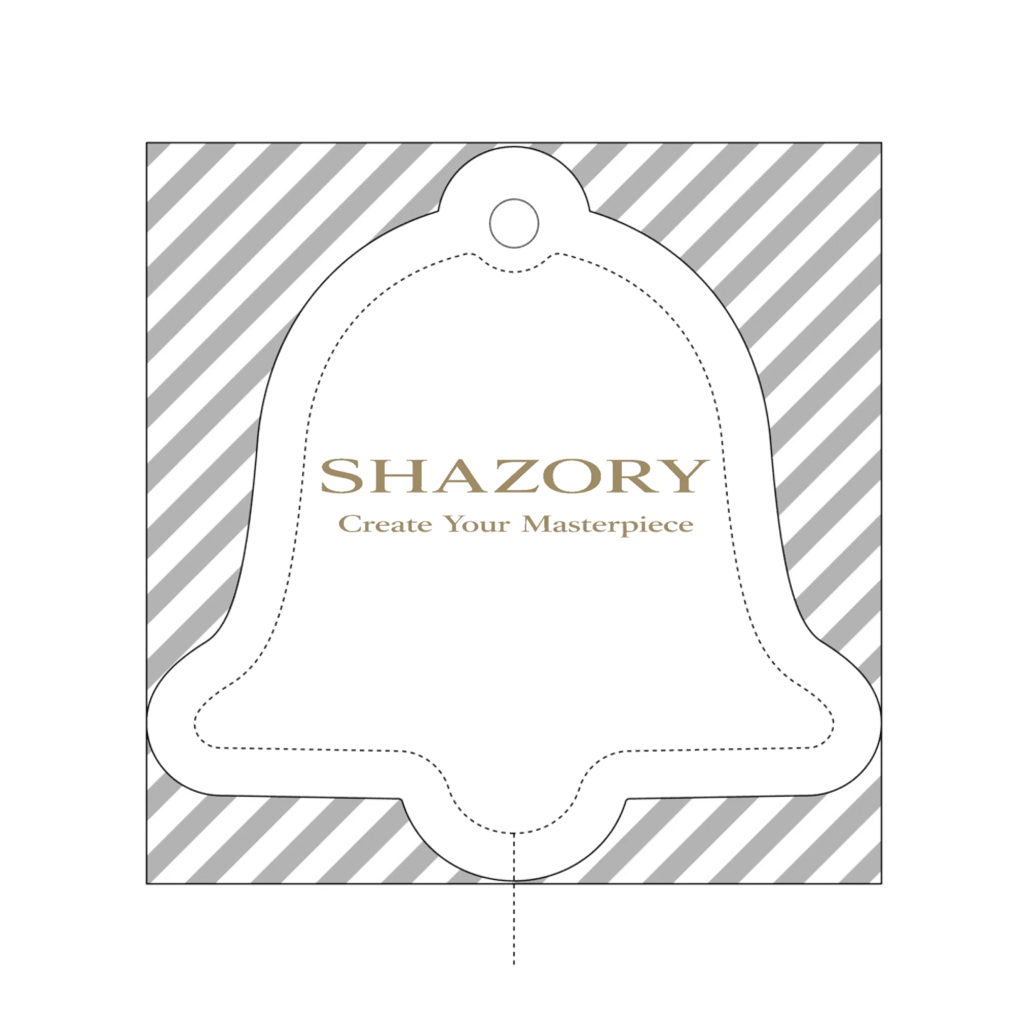 Front view of personalized metal Christmas ornament — ornament for the holiday tree
