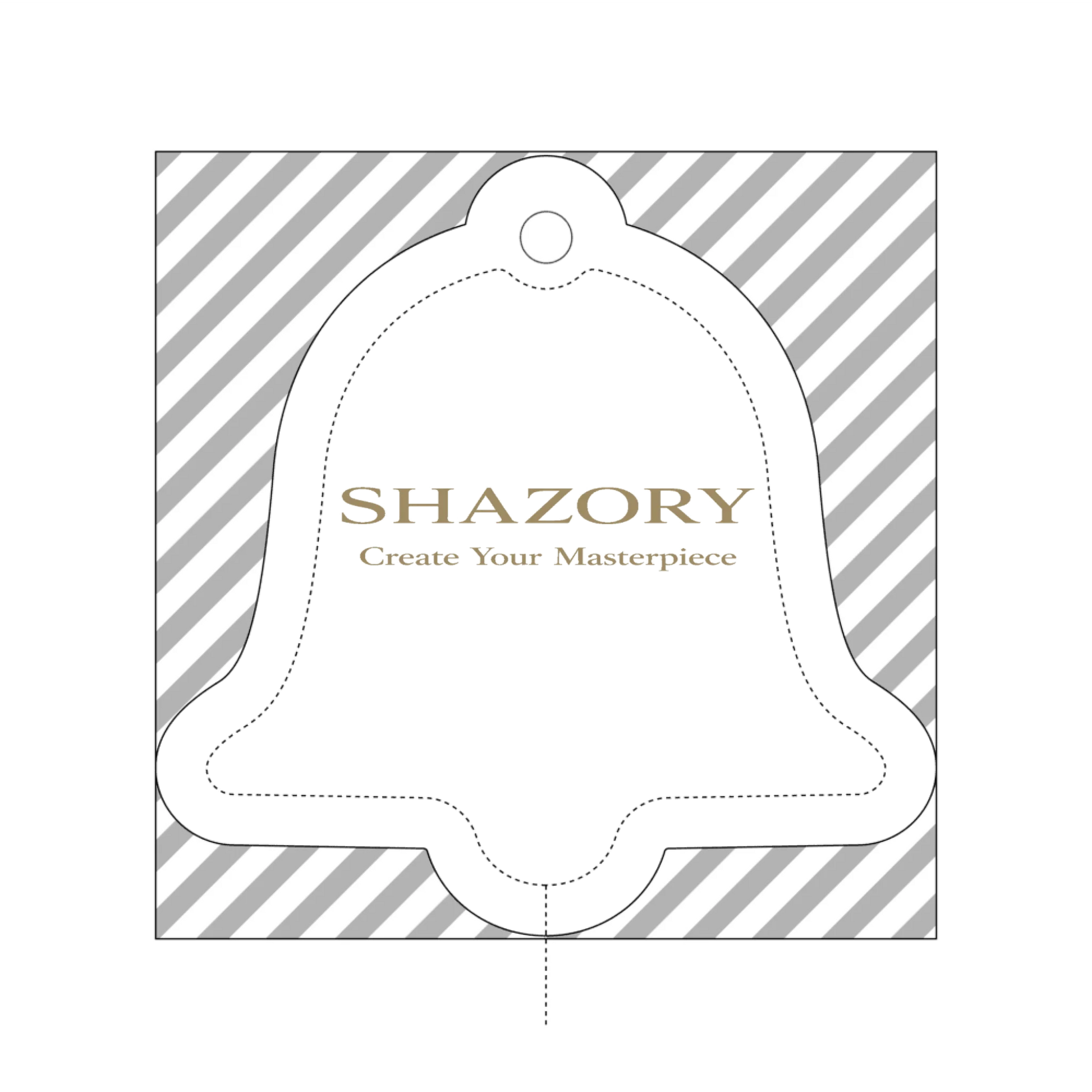 Front view of personalized metal Christmas ornament — ornament for the holiday tree