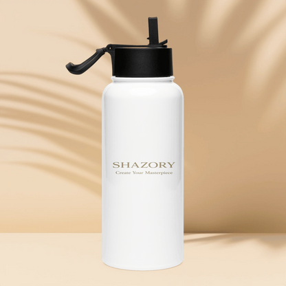 Personalized Water Bottle — Steel with Straw Lid | Shazory
