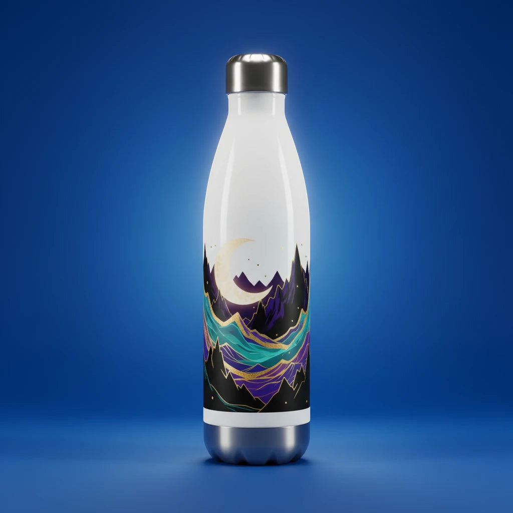 Custom 17 oz stainless steel water bottle with personalized design from Shazory