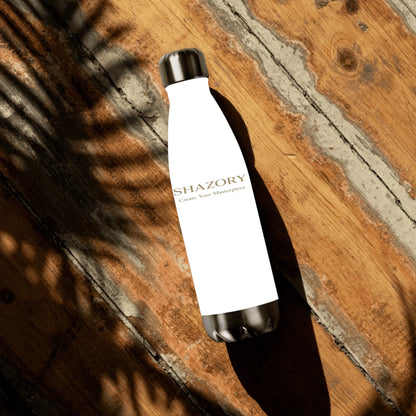 White or black variation of personalized stainless steel water bottle — custom bottle