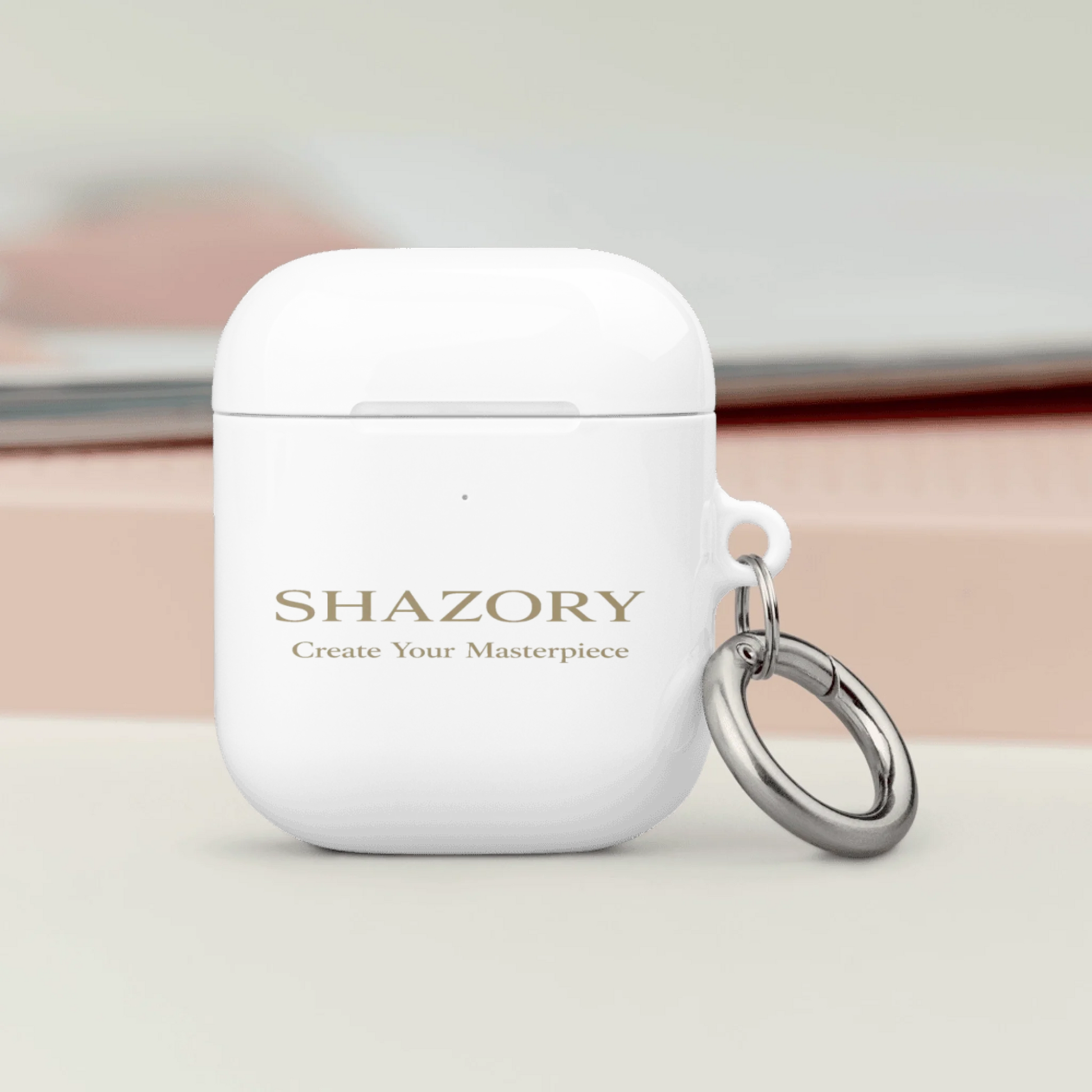 Shazory Custom All-Over Print AirPods Case — top view showing seamless full-color print