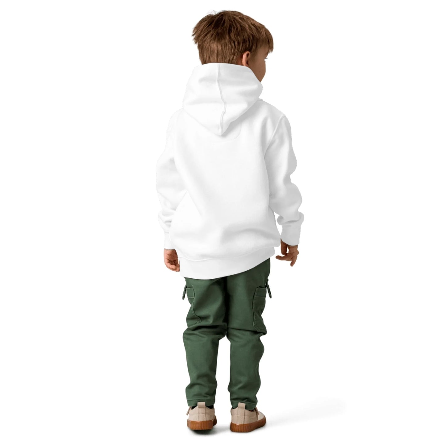 Lifestyle styling of personalized toddler fleece hoodie — kids apparel ready for daily warmth