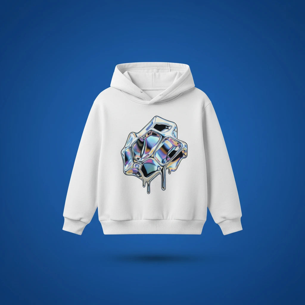 Front view of personalized toddler fleece hoodie — soft brushed interior pullover for warmth