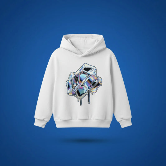 Front view of personalized toddler fleece hoodie — soft brushed interior pullover for warmth