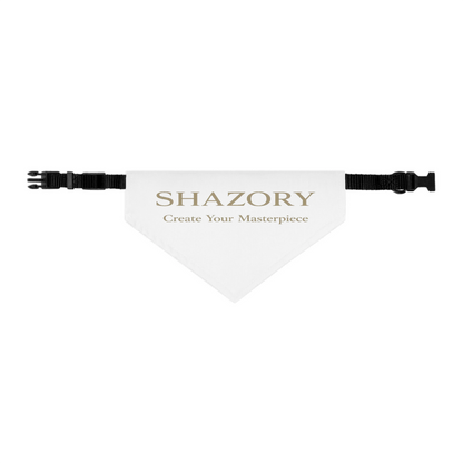 Shazory Custom Pet Bandana Collar — close-up texture and stitching detail