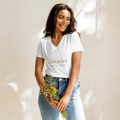 Custom Photo Women's V-Neck T-Shirt — Relaxed | Shazory