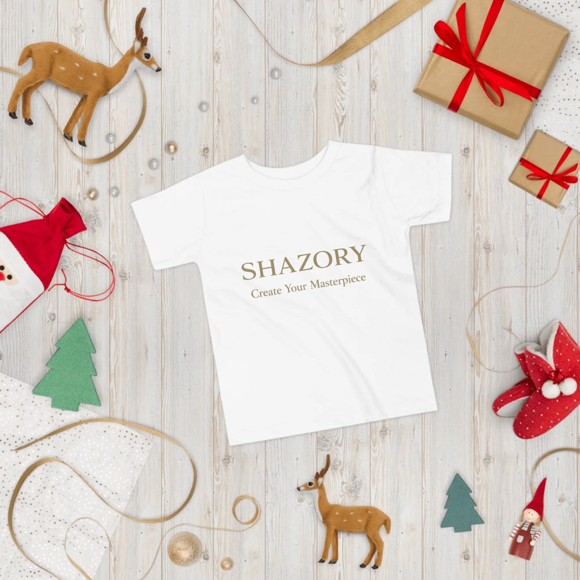 Alternate angle of custom toddler staple tee — personalized design on toddler apparel