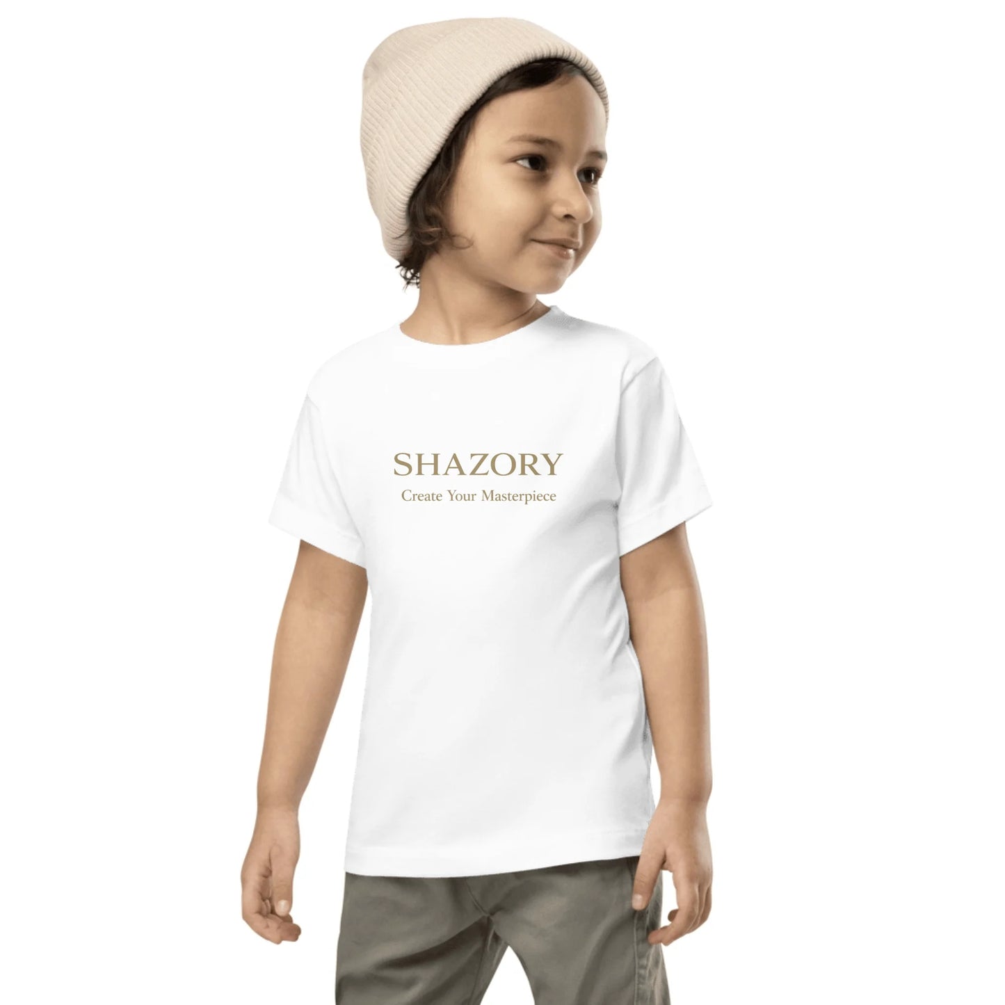 Color or size variation of personalized toddler staple tee — custom photo toddler tee