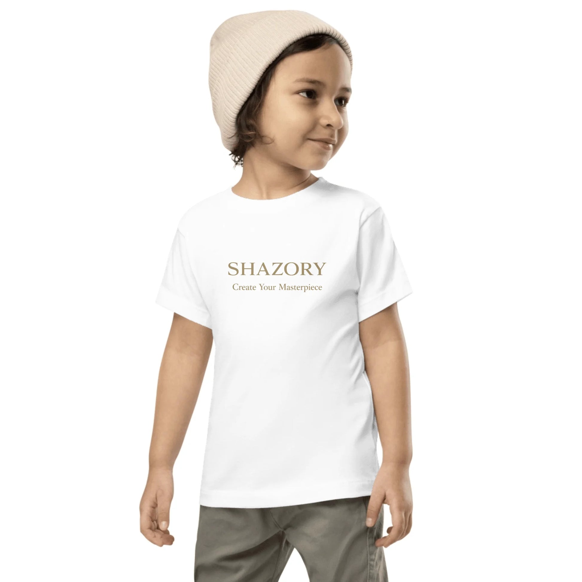 Color or size variation of personalized toddler staple tee — custom photo toddler tee