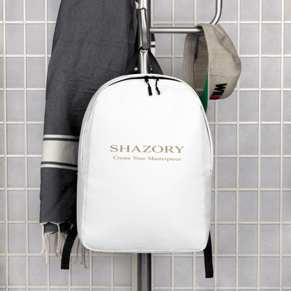 Shazory Custom Minimalist Backpack — main view of slim all-over print silhouette