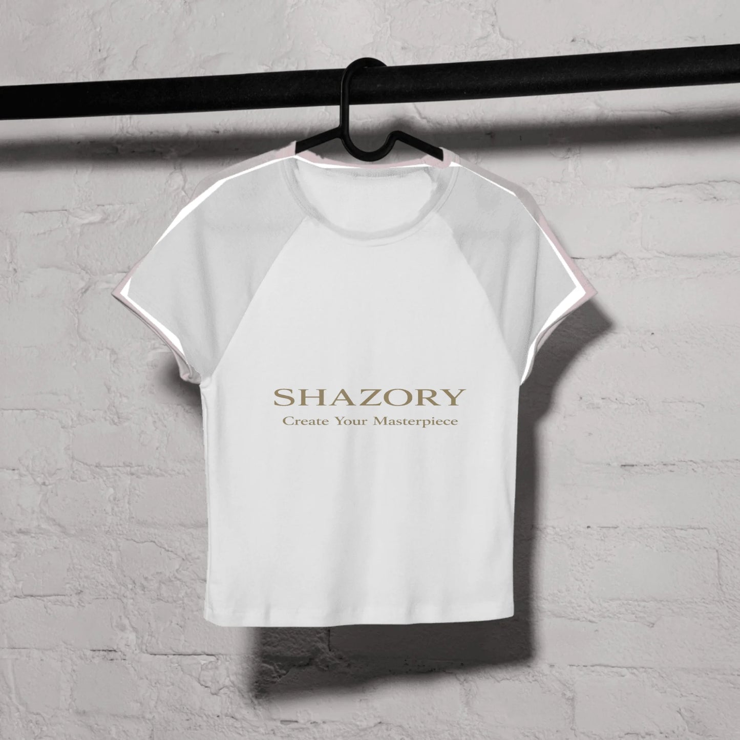 Front view of personalized women’s sport raglan baby tee — cropped fit with contrast sleeves