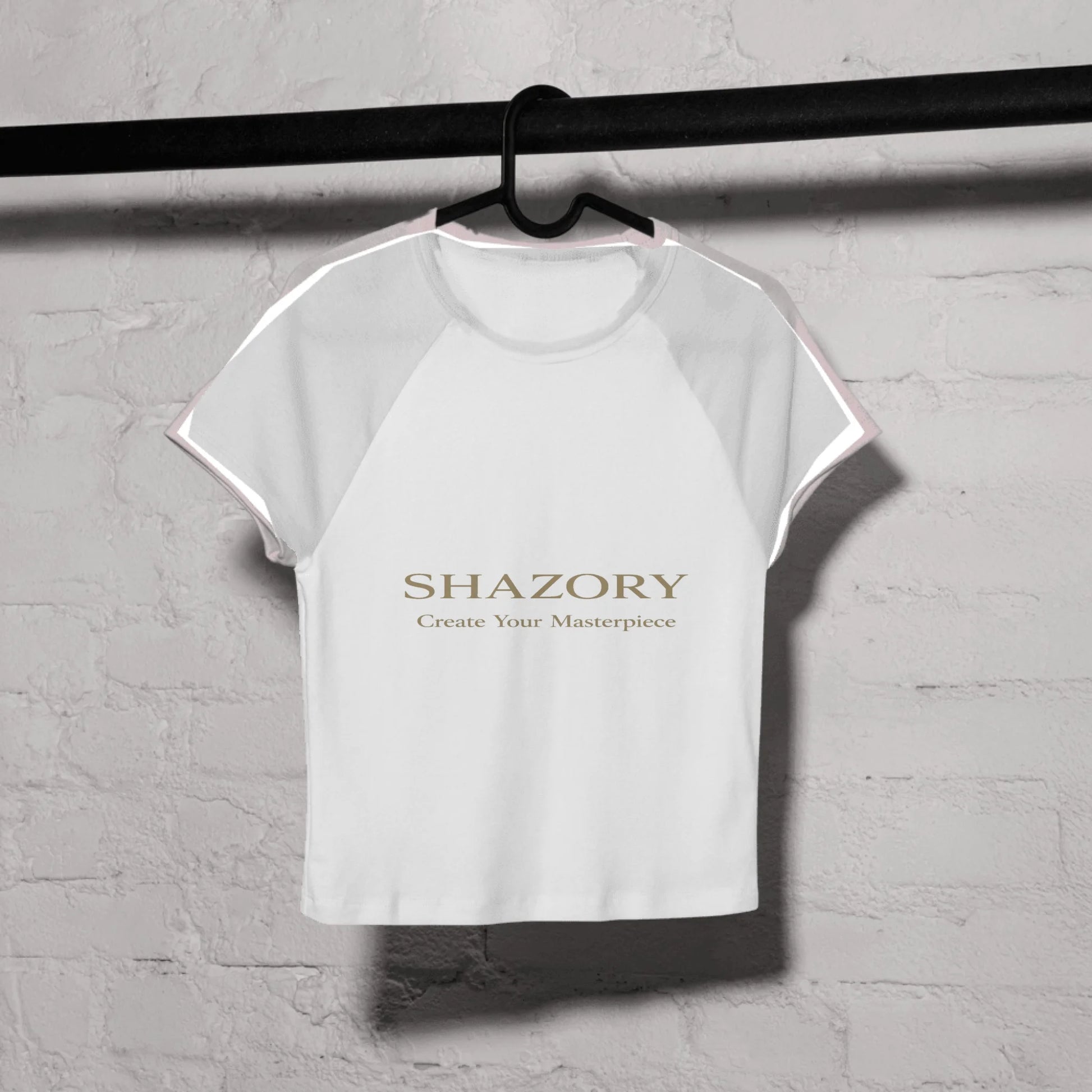 Front view of personalized women’s sport raglan baby tee — cropped fit with contrast sleeves