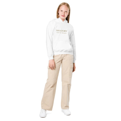 Color or size variation of personalized youth heavy blend hoodie — custom photo kids hoodie