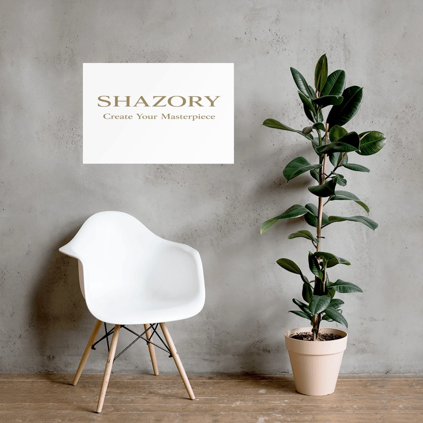 Shazory Custom Premium Luster Poster — vertical orientation hanging on wall