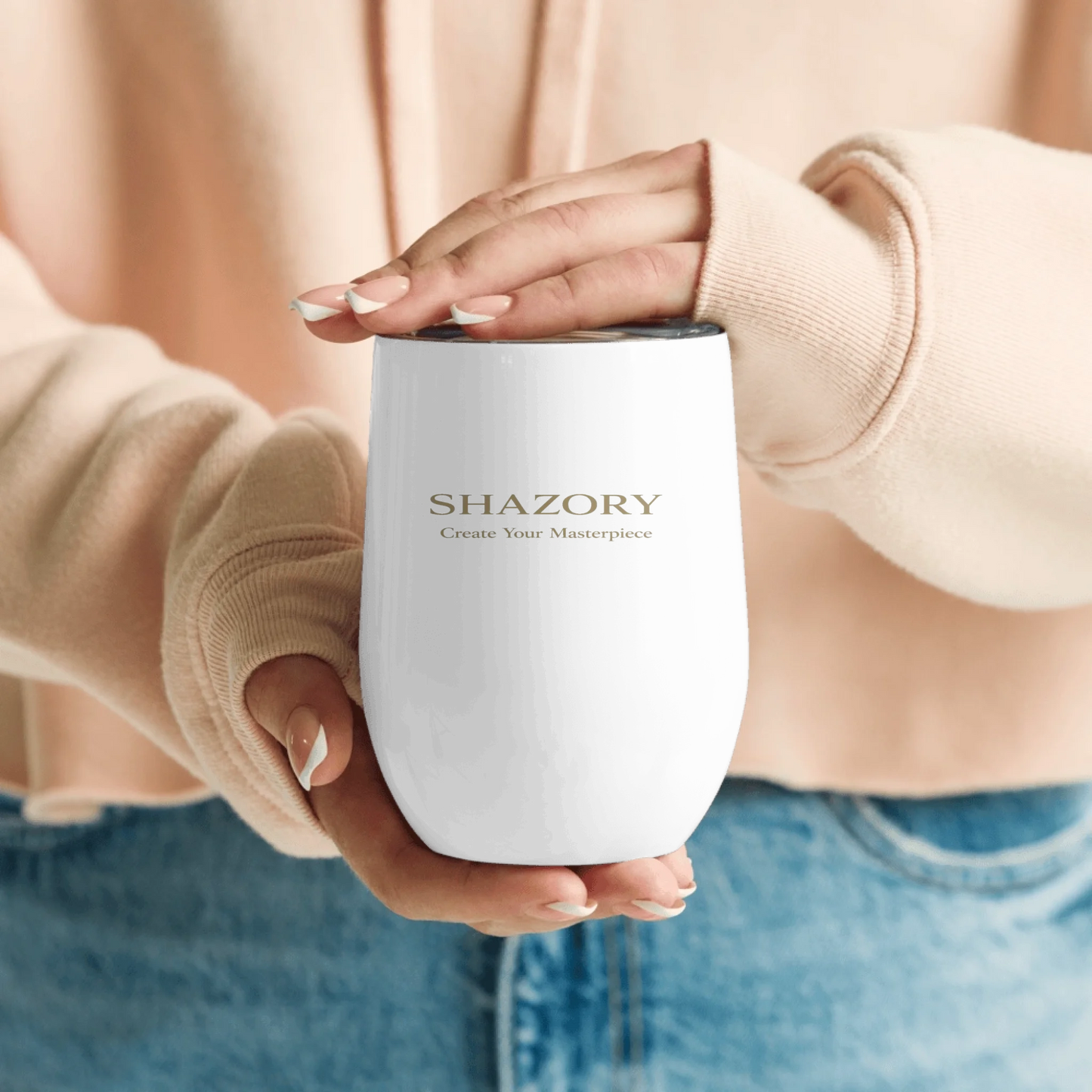 Shazory Custom Wine Tumbler — double-wall stainless steel construction