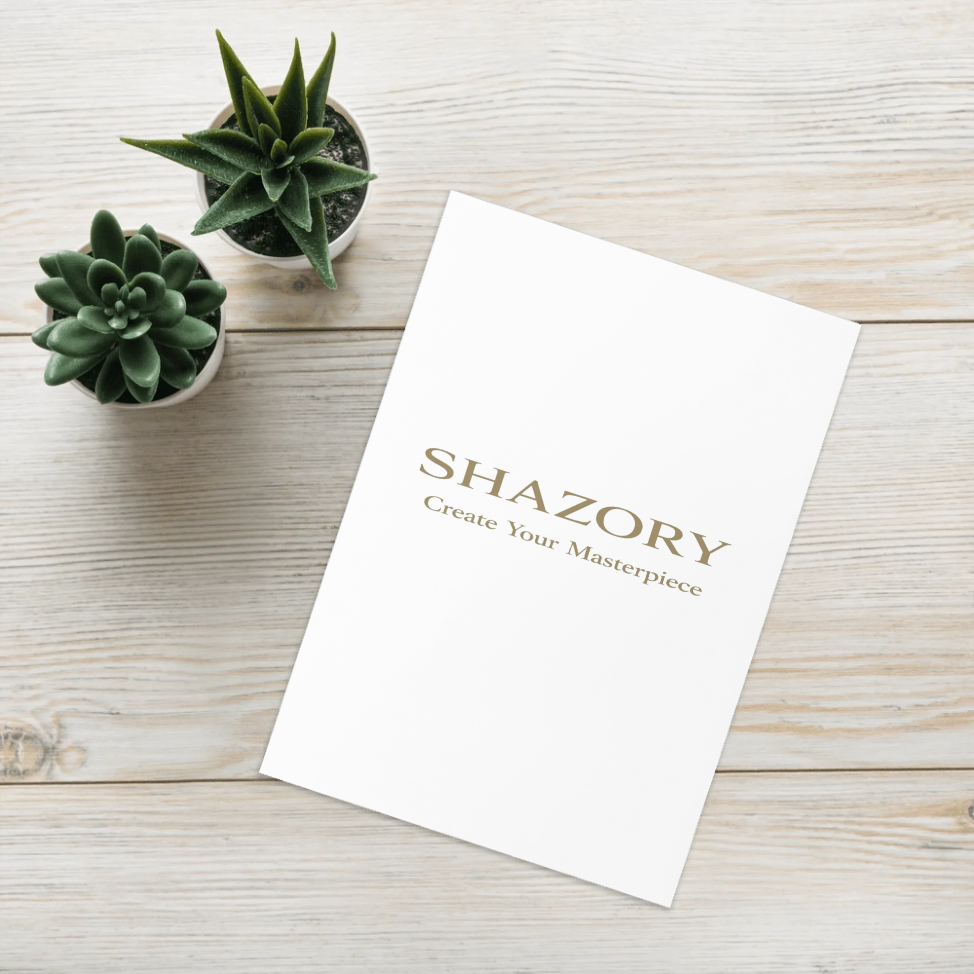 Shazory Custom Greeting Card — large 5.83x8.27 standing display