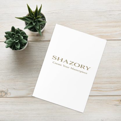 Shazory Custom Greeting Card — large 5.83x8.27 standing display