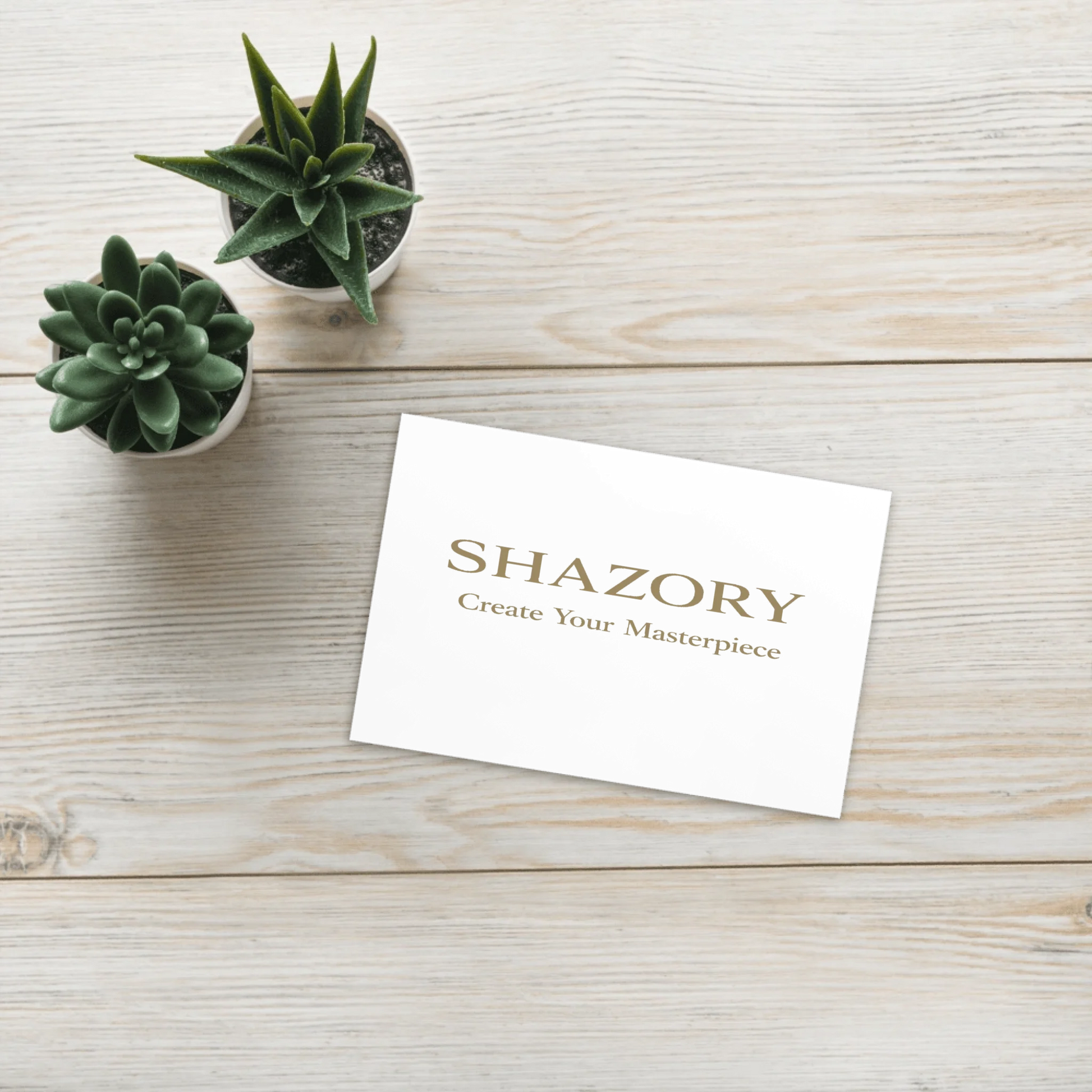 Shazory Custom Standard Postcard — in hand lifestyle context