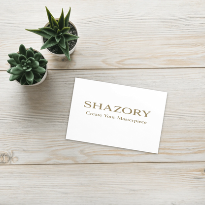 Shazory Custom Standard Postcard — in hand lifestyle context