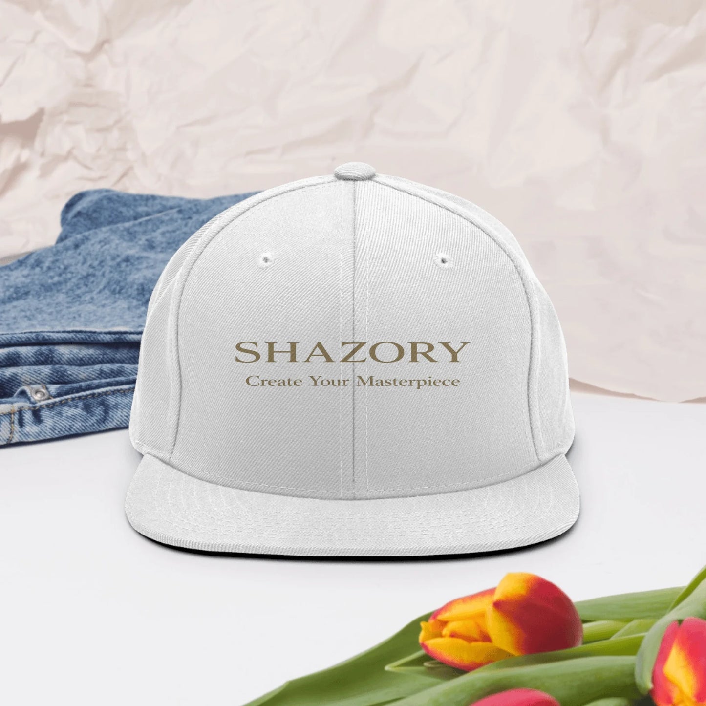 Shazory Custom Classic Snapback — green undervisor lifestyle detail