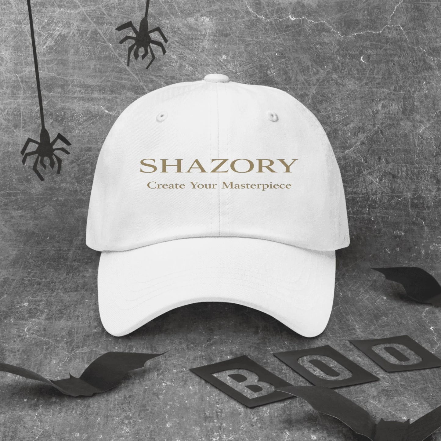 Shazory Custom Classic Dad Hat — embroidered eyelets and curved brim