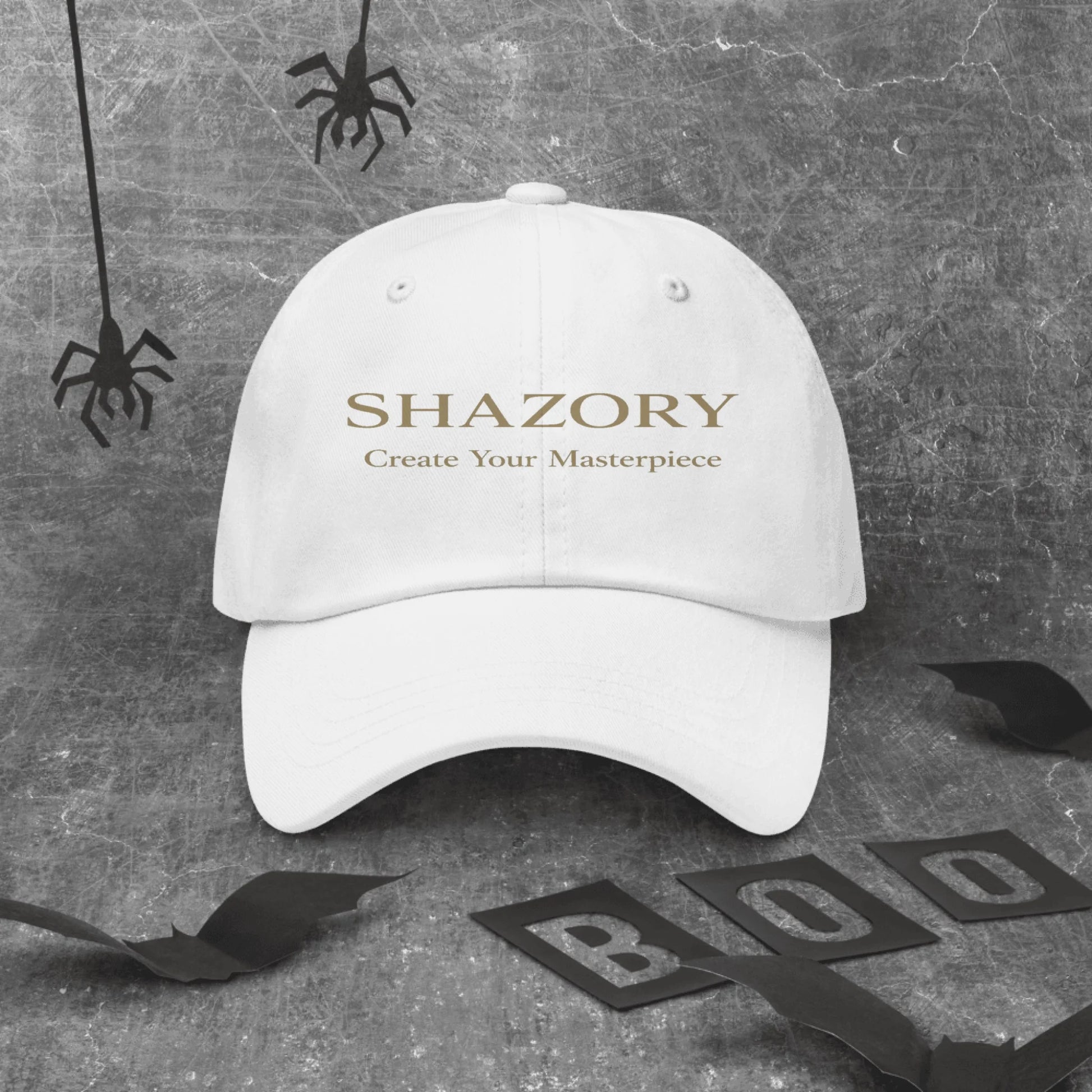 Shazory Custom Classic Dad Hat — embroidered eyelets and curved brim