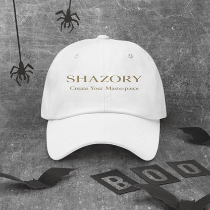 Shazory Custom Classic Dad Hat — embroidered eyelets and curved brim