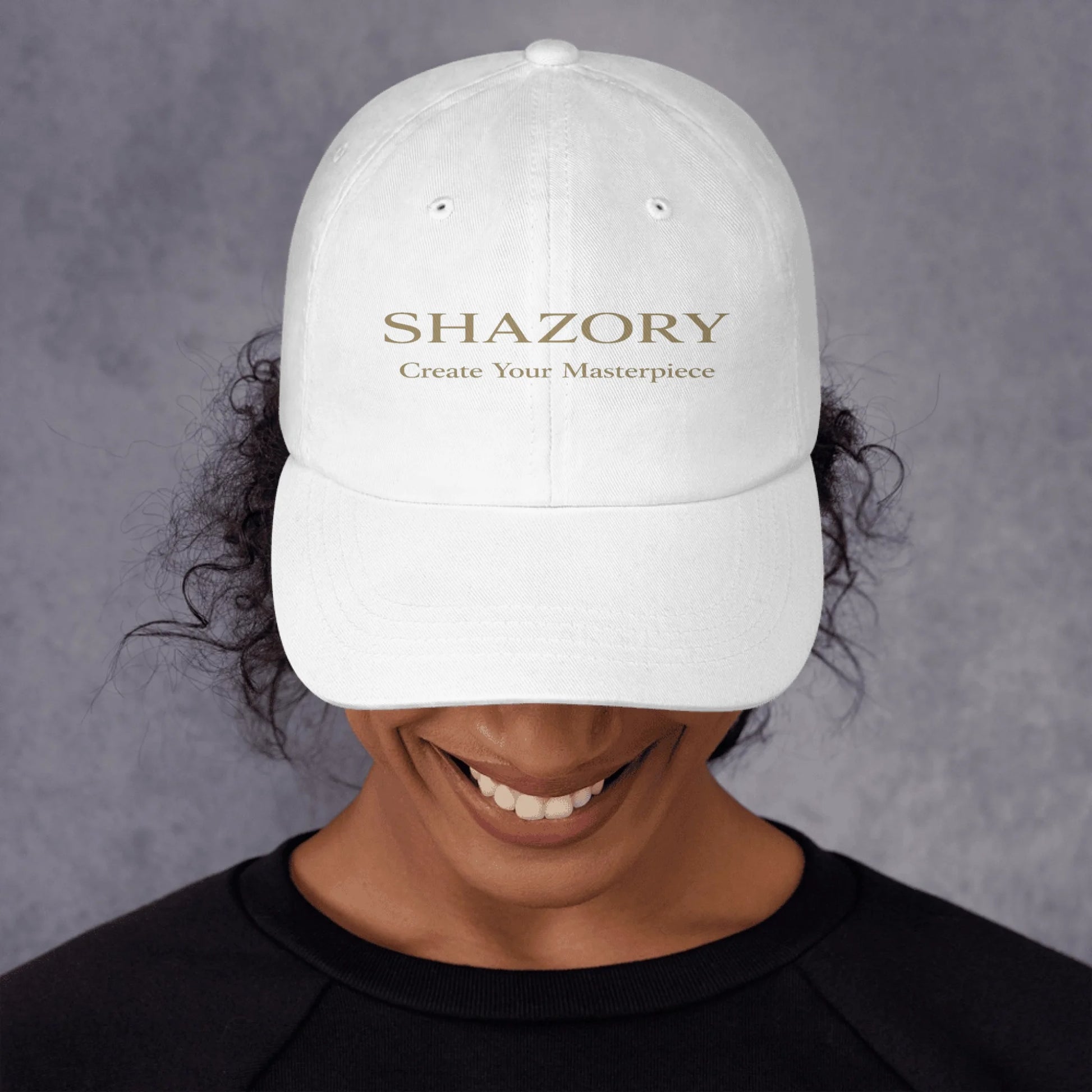 Shazory Custom Classic Dad Hat — main view with curved visor