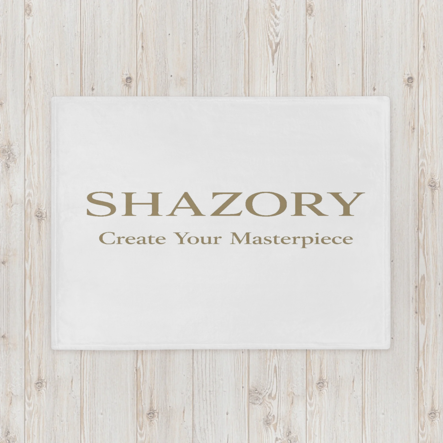 Shazory Custom Throw Blanket — white reverse side close-up
