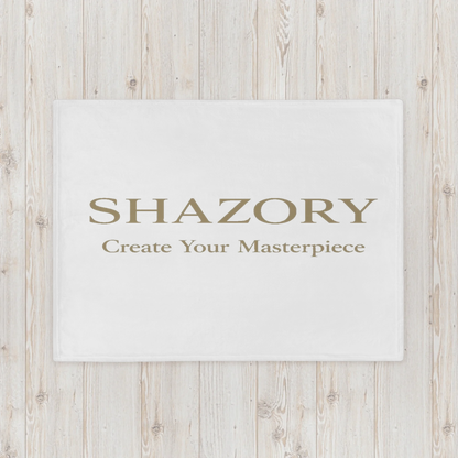 Shazory Custom Throw Blanket — white reverse side close-up