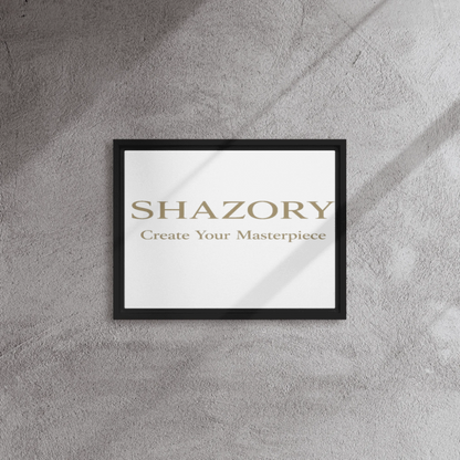 Shazory Custom Framed Canvas Wall Art — floating effect detail in matte black frame