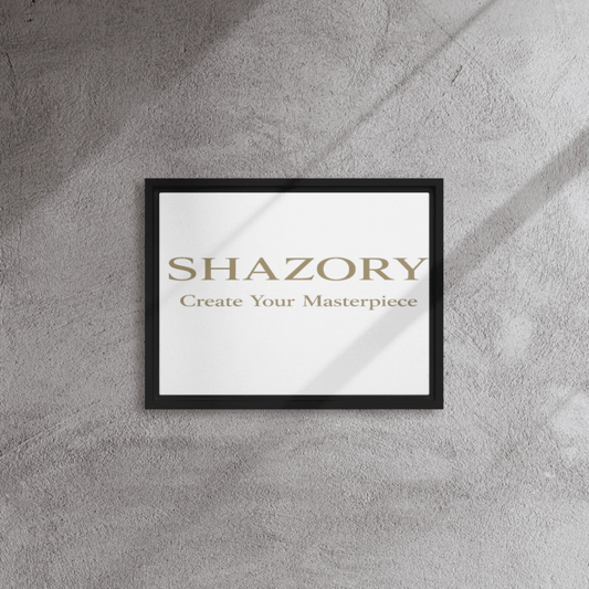 Shazory Custom Framed Canvas Wall Art — floating effect detail in matte black frame