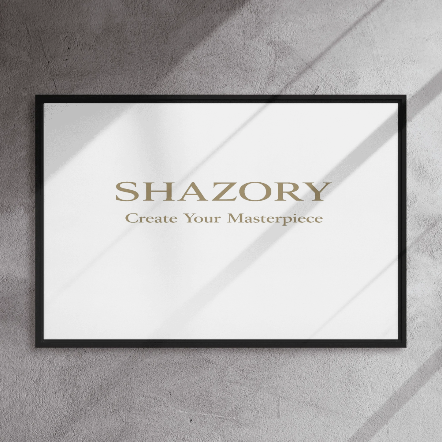 Shazory Custom Framed Canvas Wall Art — vertical orientation in living room