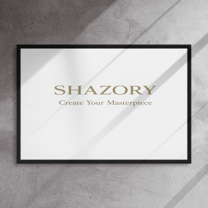 Shazory Custom Framed Canvas Wall Art — vertical orientation in living room